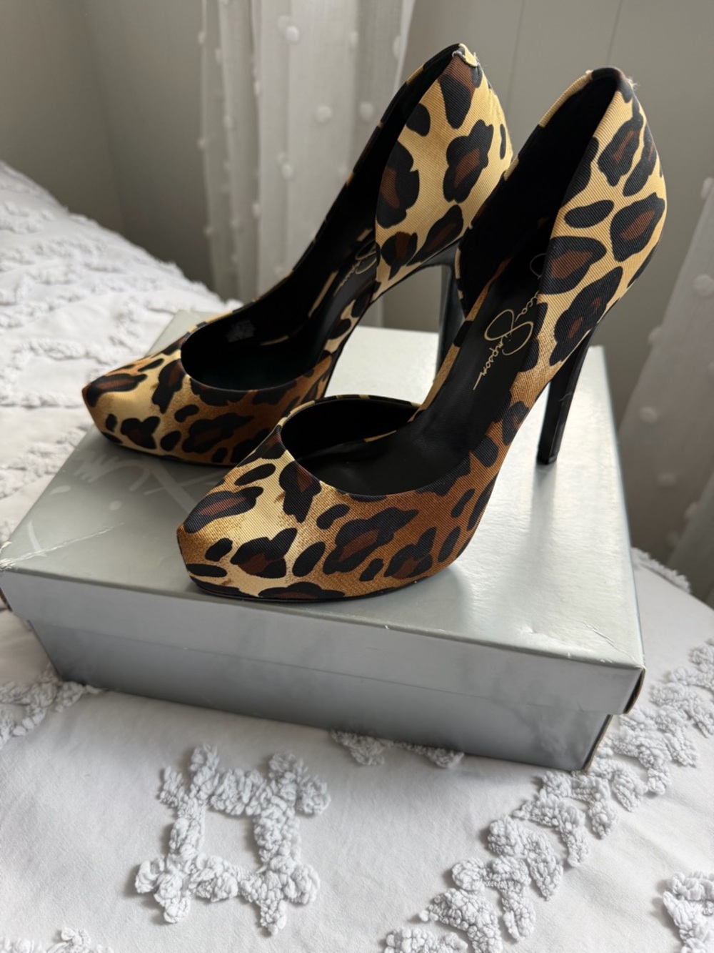 Leopard Print High Heel Pumps - Women
